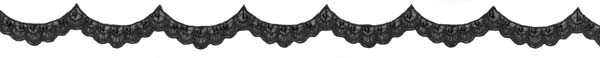 EMBROIDERED BEADED EDGING - BLACK